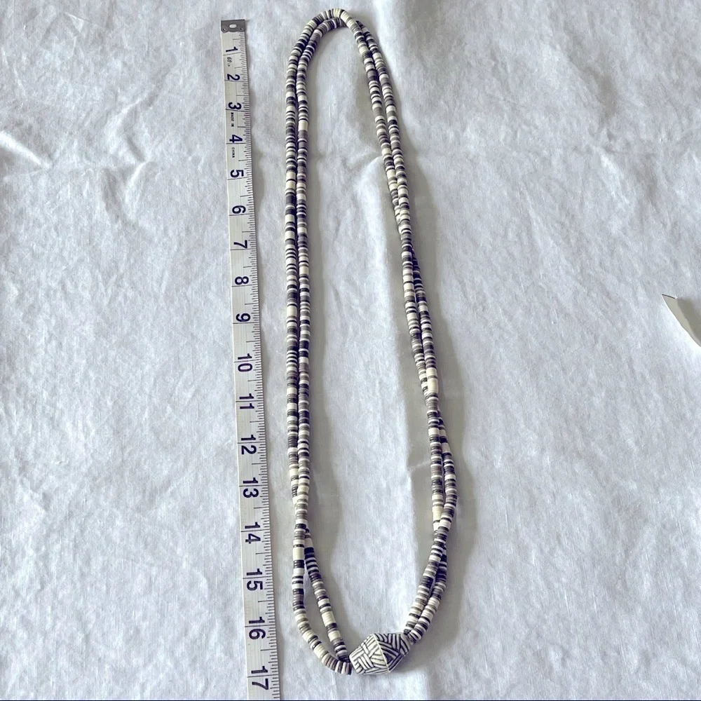 Vintage Long Beaded Necklace Beach Costal Ivory Taupe Size Large - Picture 6 of 6